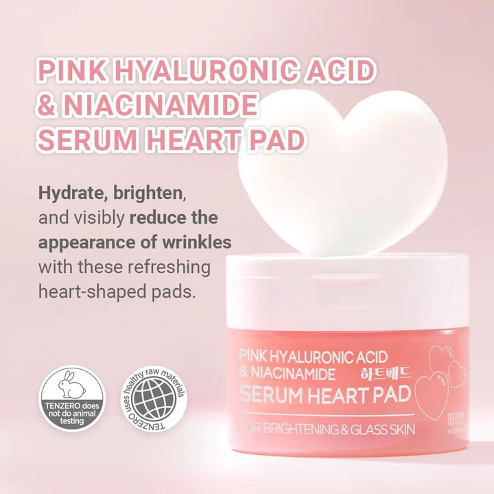 Pink Hyaluronic Acid Niacinamide serum Heart Pad